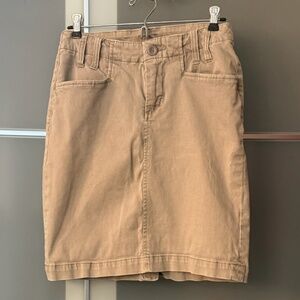 Jag Stretch Denim Skirt Khaki Green 8 - Runs Small